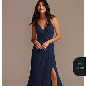 David's Bridal Deep Blue Maxi Dress